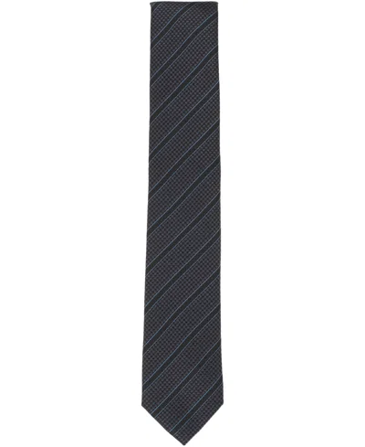 Alfani Men's Ember Stripe Pattern Tie, Macy's Exclusive In Gray
