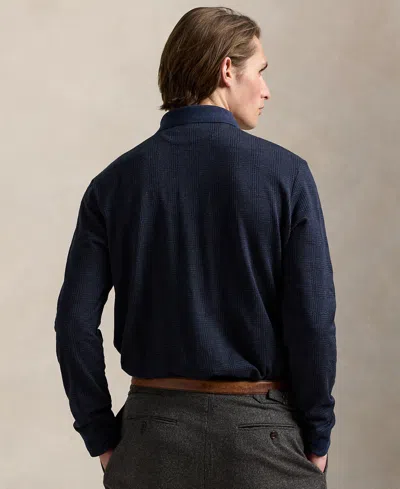 Polo Ralph Lauren Men's Classic-fit Glen Plaid Jersey Polo Shirt In Blue