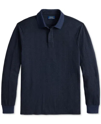 Polo Ralph Lauren Men's Classic-fit Glen Plaid Jersey Polo Shirt In Blue