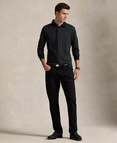 Polo Ralph Lauren Men's Classic-fit Glen Plaid Jersey Polo Shirt In Black