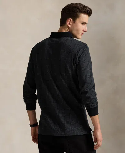 Polo Ralph Lauren Men's Classic-fit Glen Plaid Jersey Polo Shirt In Black