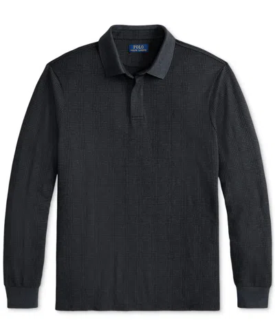 Polo Ralph Lauren Men's Classic-fit Glen Plaid Jersey Polo Shirt In Black