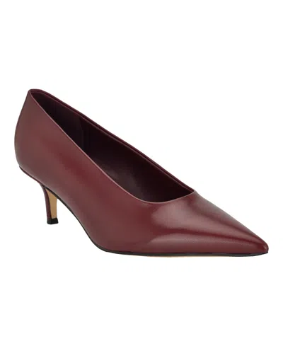 Calvin Klein Women's Voneta Kitten Heel Pumps In Red
