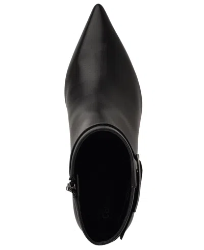 Calvin Klein Women's Alenna Buckle Strap Stiletto Booties In Black