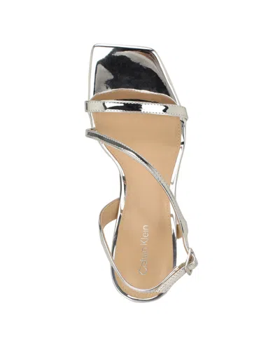 Calvin Klein Women's Tansley Strappy Stiletto Sandals In Silver