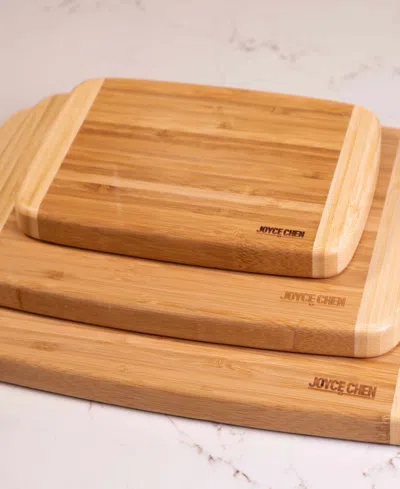 Joyce Chen Burnished Bamboo 3-pc. Cutting Board Set In Brown