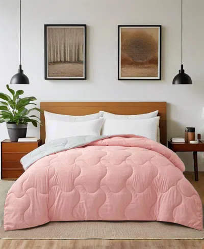Unikome Lightweight Reversible Quilted Down Alternative Comforter, Twin In Pink