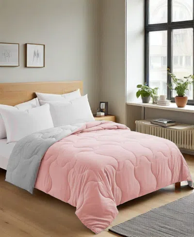 Unikome Lightweight Reversible Quilted Down Alternative Comforter, Twin In Pink