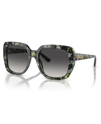 Michael Kors Womens Green Mk2140 Manhasset Square-frame Tortoiseshell Acetate Sunglasses In Green