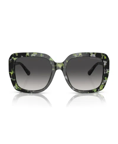 Michael Kors Womens Green Mk2140 Manhasset Square-frame Tortoiseshell Acetate Sunglasses In Green
