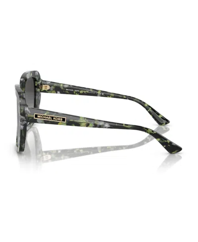 Michael Kors Womens Green Mk2140 Manhasset Square-frame Tortoiseshell Acetate Sunglasses In Green