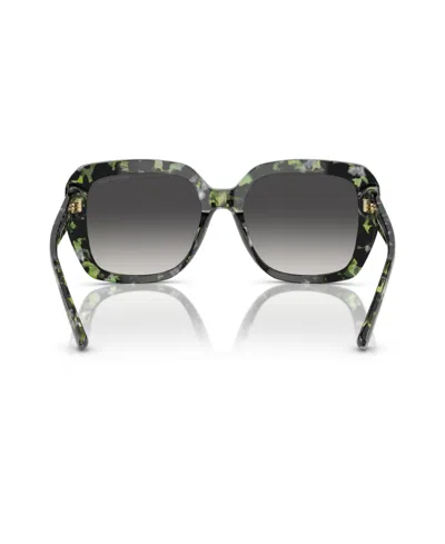 Michael Kors Womens Green Mk2140 Manhasset Square-frame Tortoiseshell Acetate Sunglasses In Green