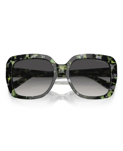 Michael Kors Womens Green Mk2140 Manhasset Square-frame Tortoiseshell Acetate Sunglasses In Green