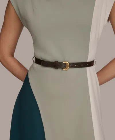 Donna Karan Color Block A Line Dress In Gray