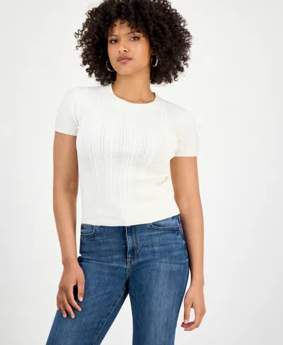 Guess Women's Marcie Chenille Cable Sweater In White