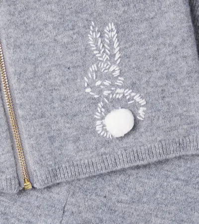 Tartine Et Chocolat Baby Embroidered Wool And Cashmere Tracksuit In Gray