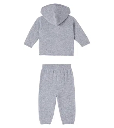 Tartine Et Chocolat Baby Embroidered Wool And Cashmere Tracksuit In Gray