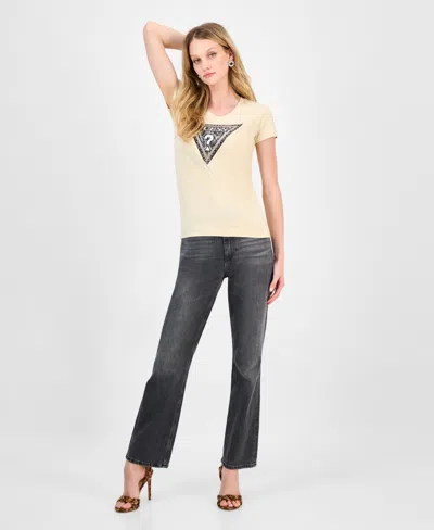 Guess Women's Python Triangle T-shirt In Yellow