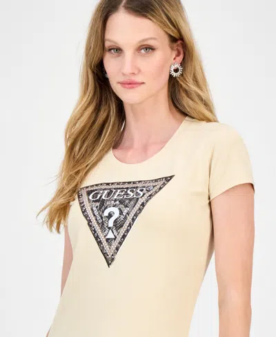 Guess Women's Python Triangle T-shirt In Yellow