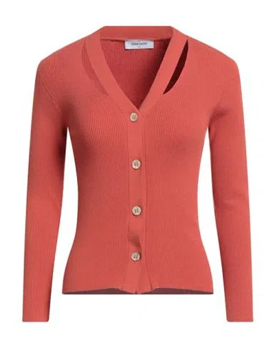 Gran Sasso Woman Cardigan Rust Size 8 Viscose, Polyester In Red