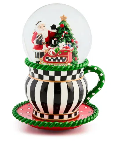 Mackenzie-childs Mackenzie Childs Check It Out Teacup Snow Globe In Multi