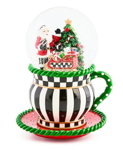 Mackenzie-childs Mackenzie Childs Check It Out Teacup Snow Globe In Multi