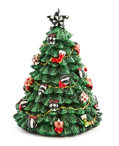 Mackenzie-childs Courtly Check Christmas Tree Rotating Music Box In Multi