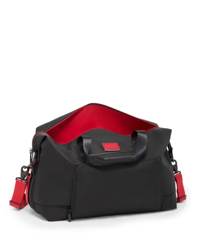 Tumi Black/red Alpha 3 Double Expansion Woven Satchel In Black