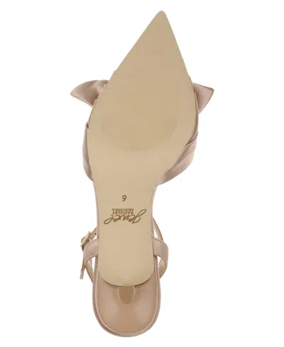 Jewel Badgley Mischka Ember Ankle Strap Pointed Toe Kitten Heel Pump In Neutral