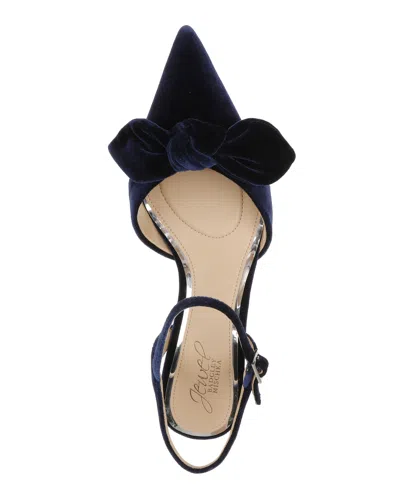 Jewel Badgley Mischka Ember Ankle Strap Pointed Toe Kitten Heel Pump In Blue