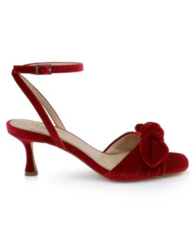Jewel Badgley Mischka Women's Emeli Bow Square Toe Sandals In Red