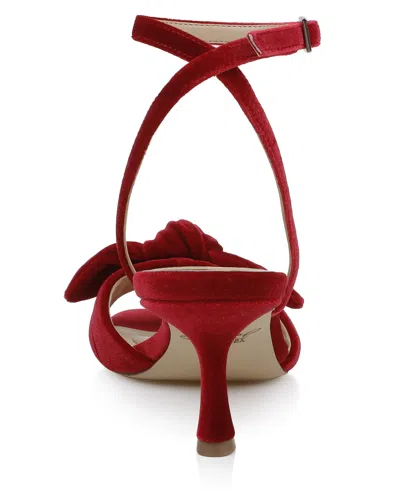 Jewel Badgley Mischka Women's Emeli Bow Square Toe Sandals In Red