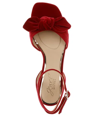 Jewel Badgley Mischka Women's Emeli Bow Square Toe Sandals In Red