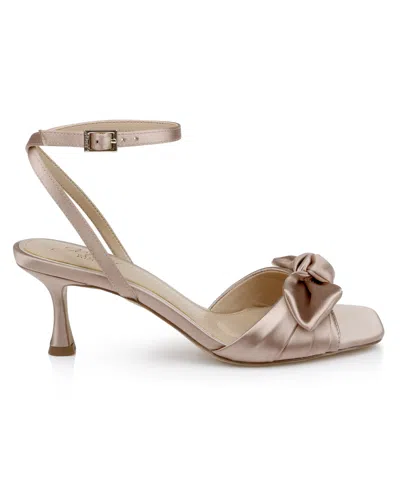 Jewel Badgley Mischka Women's Emeli Bow Square Toe Sandals In Neutral