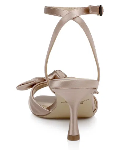 Jewel Badgley Mischka Women's Emeli Bow Square Toe Sandals In Neutral