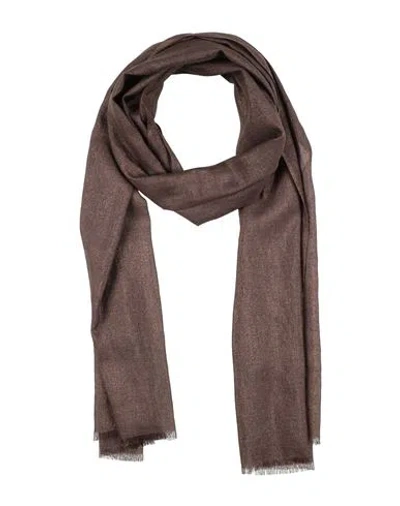 Brunello Cucinelli Cashmere Woman Scarf Dark Brown Size - Cashmere, Silk, Polyamide In Brown