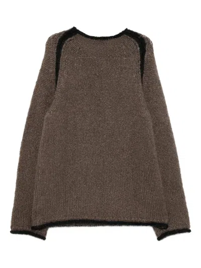 Our Legacy Rider Roundneck Shirt Steel Mohair In Brown