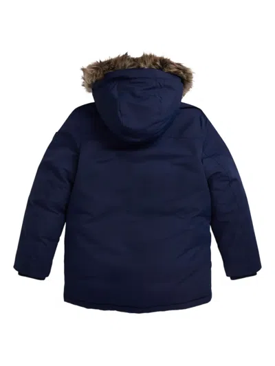 Polo Ralph Lauren Big Boys Faux-fur-trim Down Parka In Blue