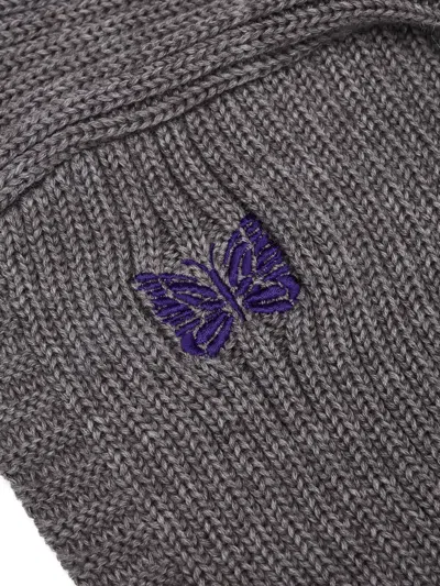 Needles Embroidered-butterfly Balaclava In Gray