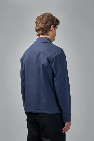 Fendi Men Cotton Jacket With Ff Detail In Blue