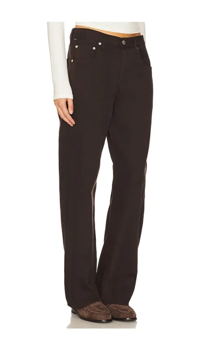 Citizen Of Humanity Lindz Low Rise Easy Straight In Twill In Brown