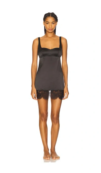 Hanky Panky X Lexi Wood Cindy Mini Slip Dress In Black