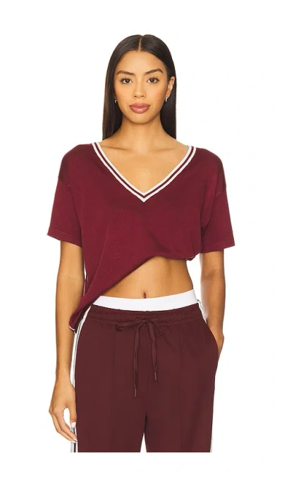 The Upside Sienna V-neck Tee In Merlot In Red