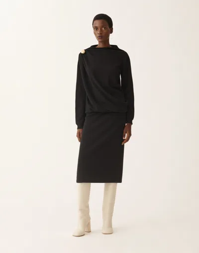 Fabiana Filippi Midi Dress With Gold Detail In Black