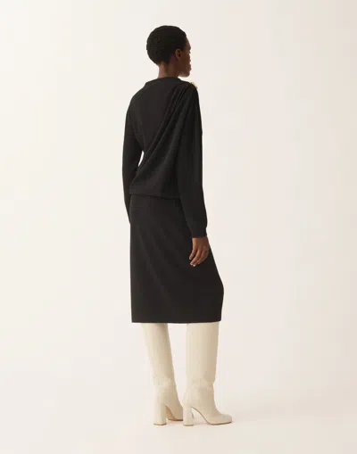 Fabiana Filippi Midi Dress With Gold Detail In Black