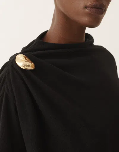 Fabiana Filippi Midi Dress With Gold Detail In Black