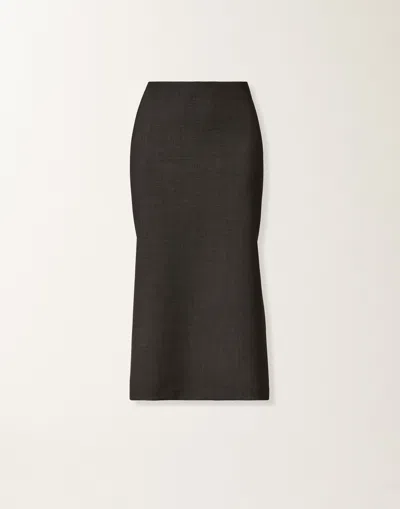 Fabiana Filippi Bi-stretch Fresco Wool Skirt In Gray