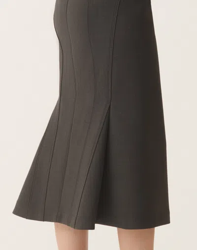 Fabiana Filippi Bi-stretch Fresco Wool Skirt In Gray