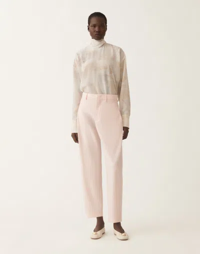 Fabiana Filippi Wool-blend Pants In Pink
