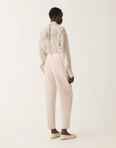 Fabiana Filippi Wool-blend Pants In Pink